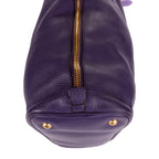 Shoulder Bag Convertible Square Open Tote Purple Vitello Daino Leather