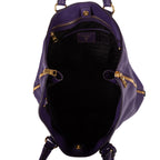 Shoulder Bag Convertible Square Open Tote Purple Vitello Daino Leather