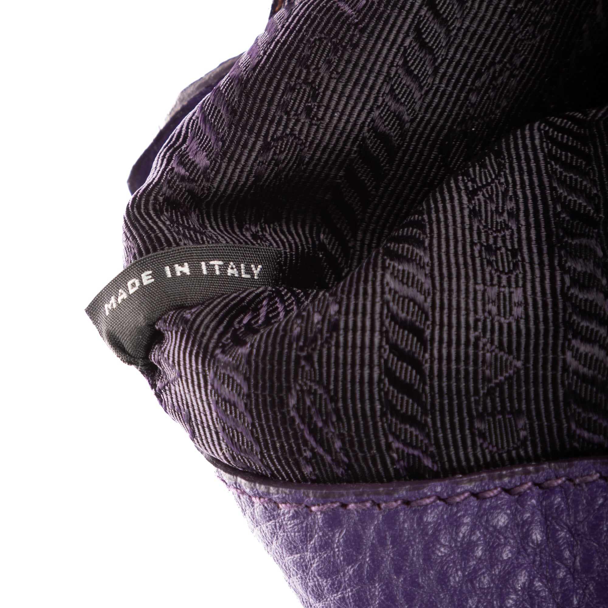 Shoulder Bag Convertible Square Open Tote Purple Vitello Daino Leather