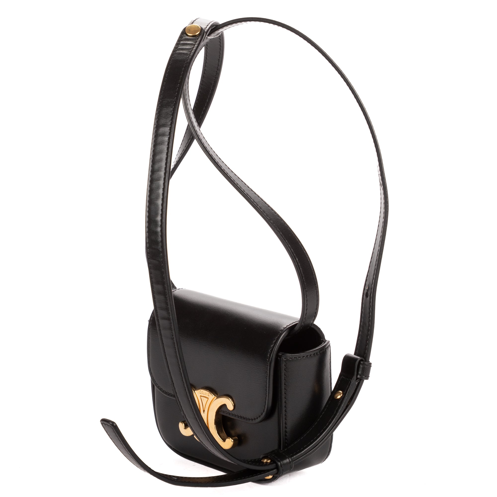 Shoulder Bag Mini Claude Mini Black Smooth Calfskin Leather