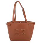 Shoulder Bag Cabas Anais Tan Grained Calfskin Leather
