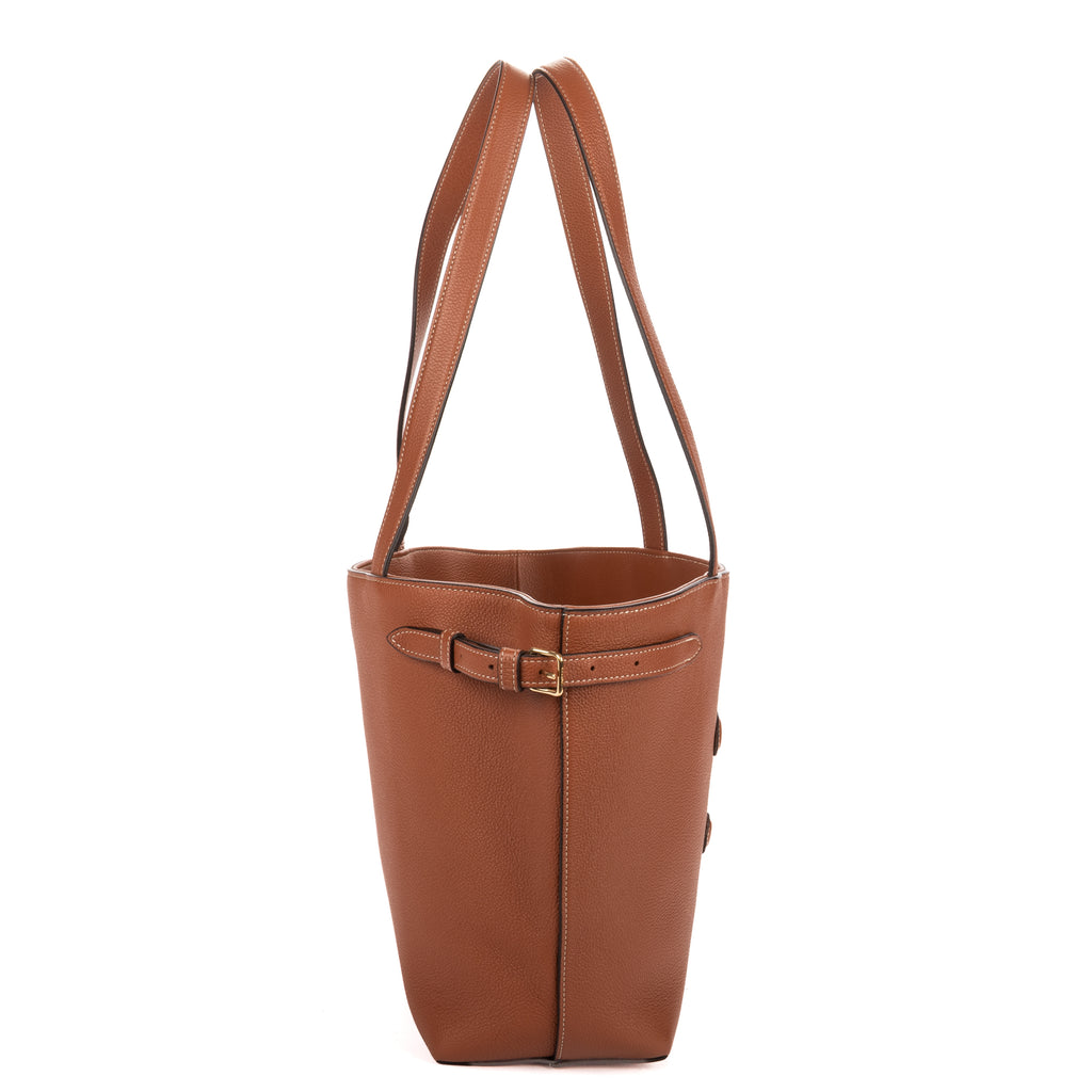 Shoulder Bag Cabas Anais Tan Grained Calfskin Leather