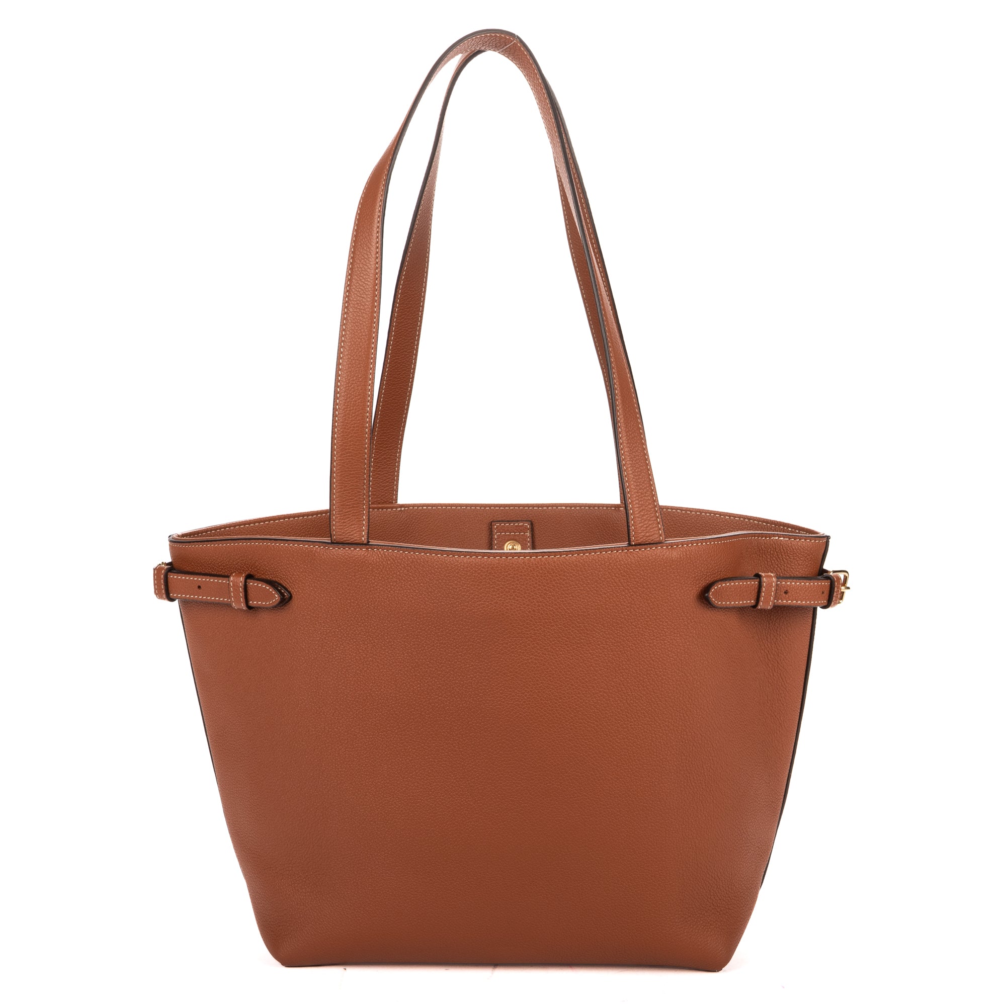 Shoulder Bag Cabas Anais Tan Grained Calfskin Leather