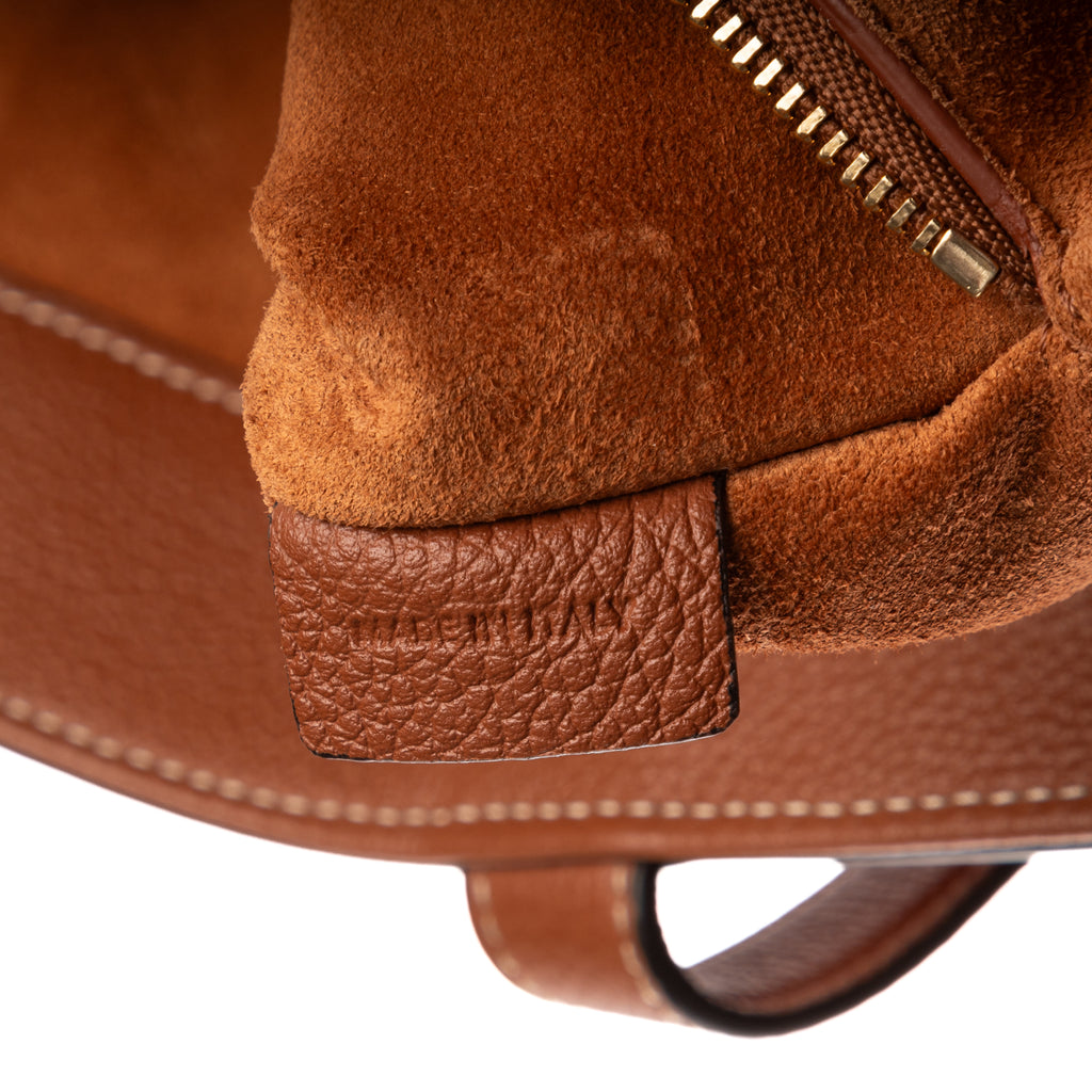 Shoulder Bag Cabas Anais Tan Grained Calfskin Leather