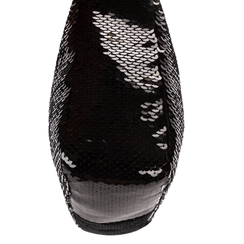 Handbag Re-Edition 2000 Sequinned Mini Bag Black Nylon embellished with sequins