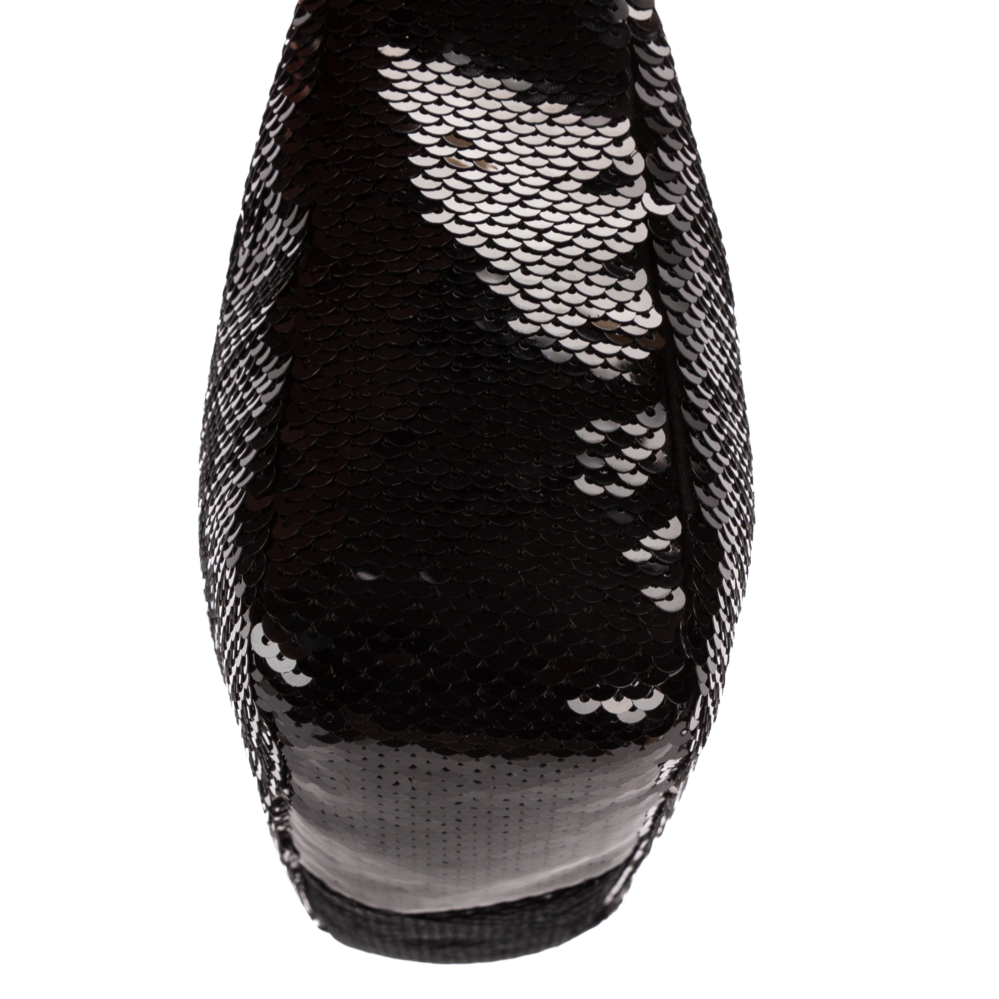 Handbag Re-Edition 2000 Sequinned Mini Bag Black Nylon embellished with sequins