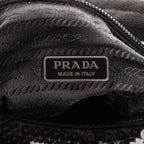 Handbag Re-Edition 2000 Sequinned Mini Bag Black Nylon embellished with sequins