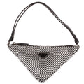 Shoulder Bag Triangle Bag Black Crystal embellishments Nylon