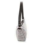 Shoulder Bag Triangle Bag Black Crystal embellishments Nylon