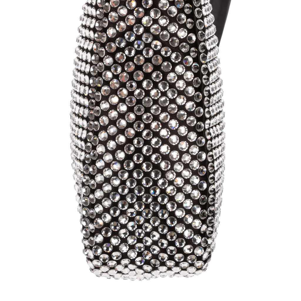 Shoulder Bag Triangle Bag Black Crystal embellishments Nylon