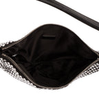 Shoulder Bag Triangle Bag Black Crystal embellishments Nylon