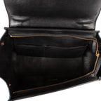 Shoulder Bag Small Tricolor Trapeze Small Navy Calfskin Leather
