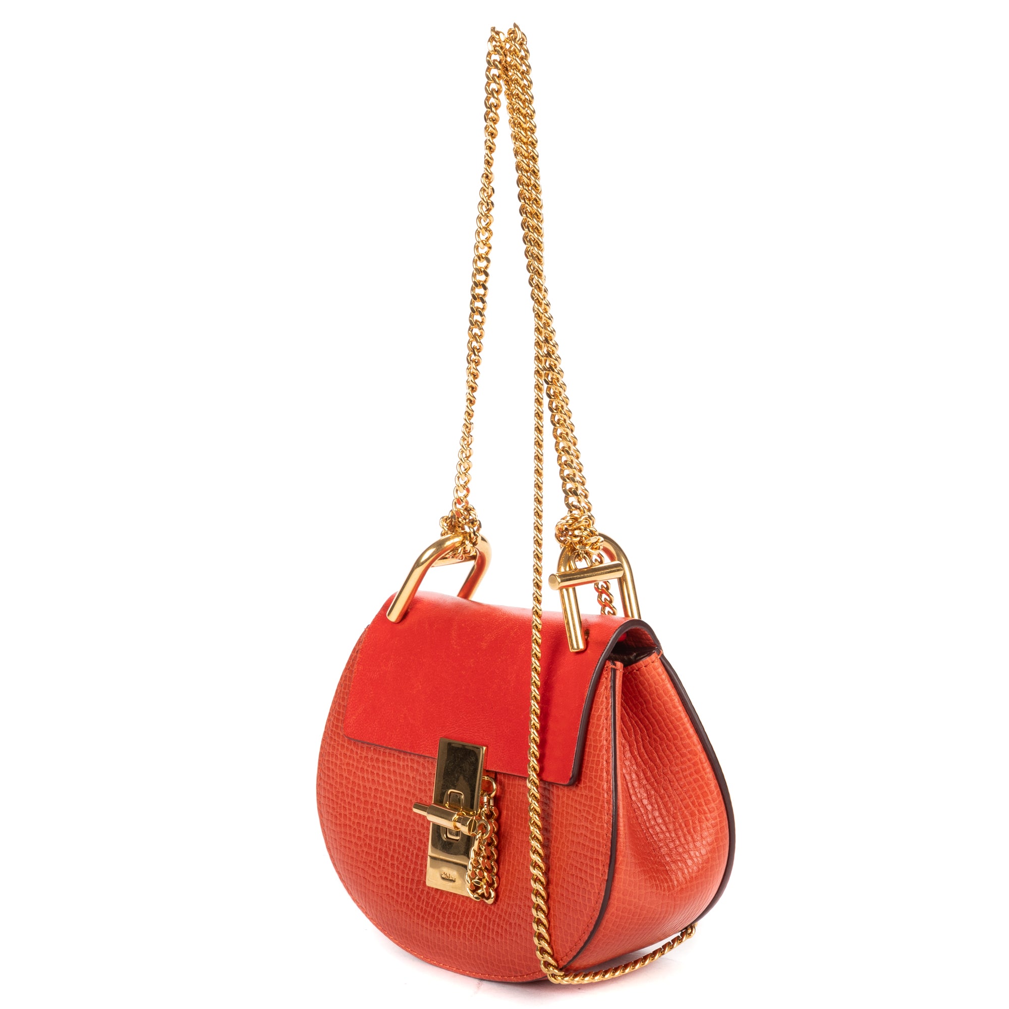 Shoulder Bag Nano Drew Nano Red Grained Calfskin Leather