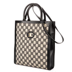 Shoulder Bag Small Vertical Cabas Small Black Woven Canvas/Calfskin Leather