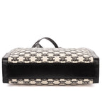 Shoulder Bag Small Vertical Cabas Small Black Woven Canvas/Calfskin Leather