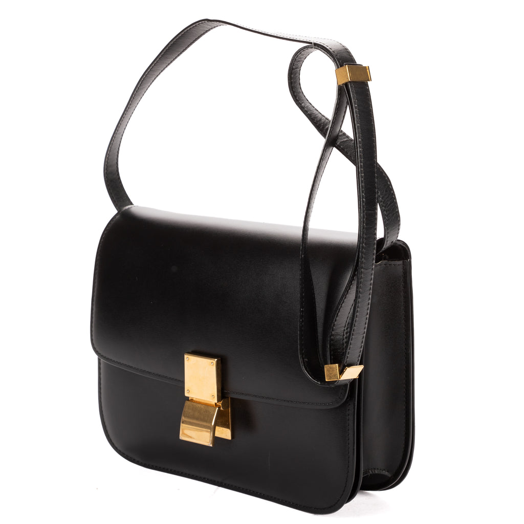 Shoulder Bag Medium Classic Box Medium Black Smooth Calfskin Leather