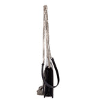 Shoulder Bag Tassel Kate Navy Crocodile Embossed Leather