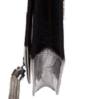 Shoulder Bag Tassel Kate Navy Crocodile Embossed Leather