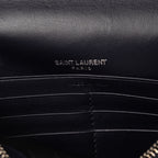 Shoulder Bag Tassel Kate Navy Crocodile Embossed Leather