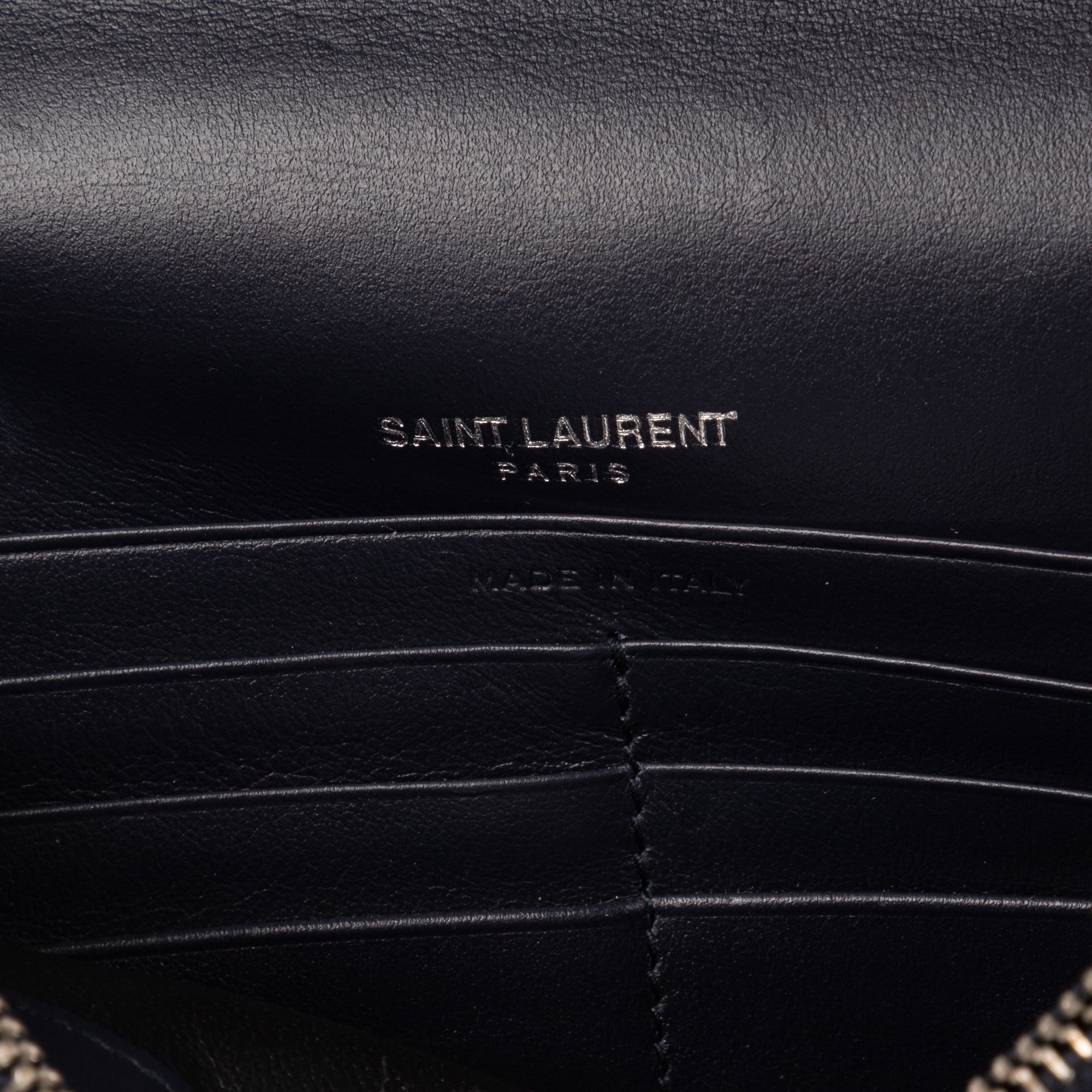 Shoulder Bag Tassel Kate Navy Crocodile Embossed Leather