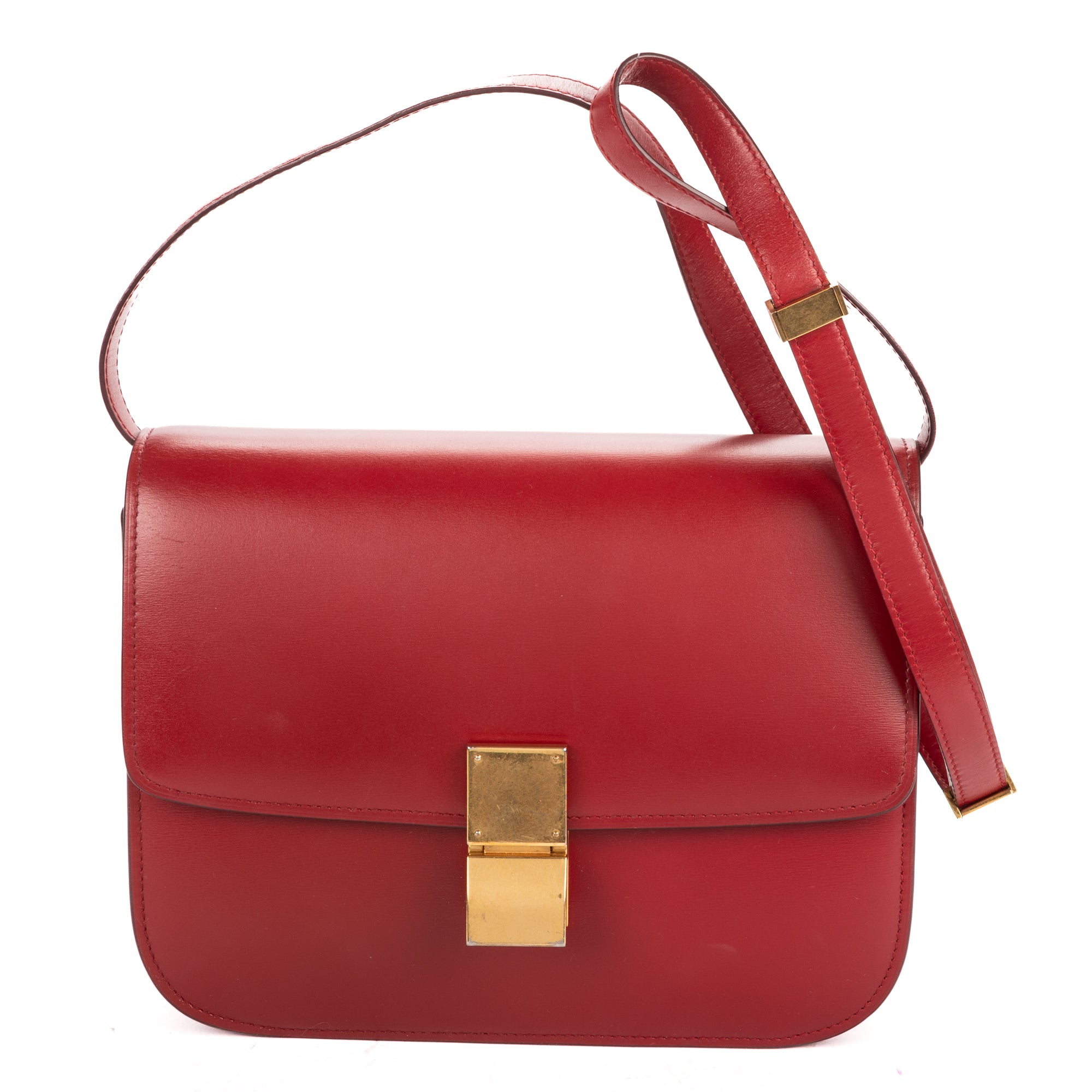 Shoulder Bag Medium Classic Box Medium Red Smooth Calfskin Leather