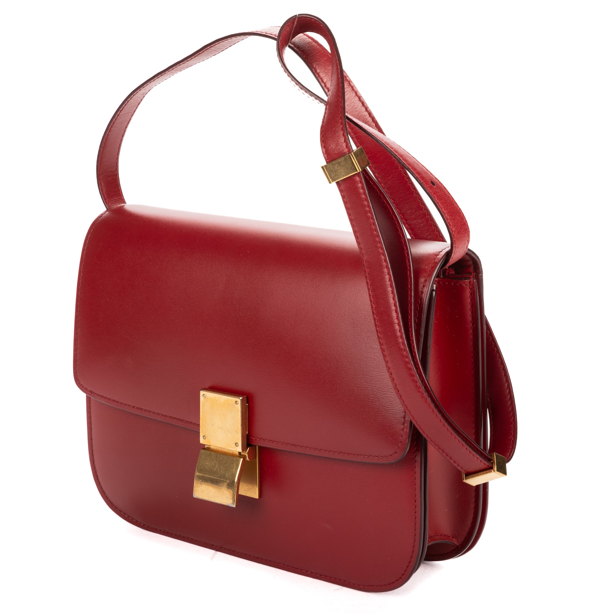 Shoulder Bag Medium Classic Box Medium Red Smooth Calfskin Leather