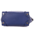 Handbag Micro Luggage Navy Grained Calfskin Leather