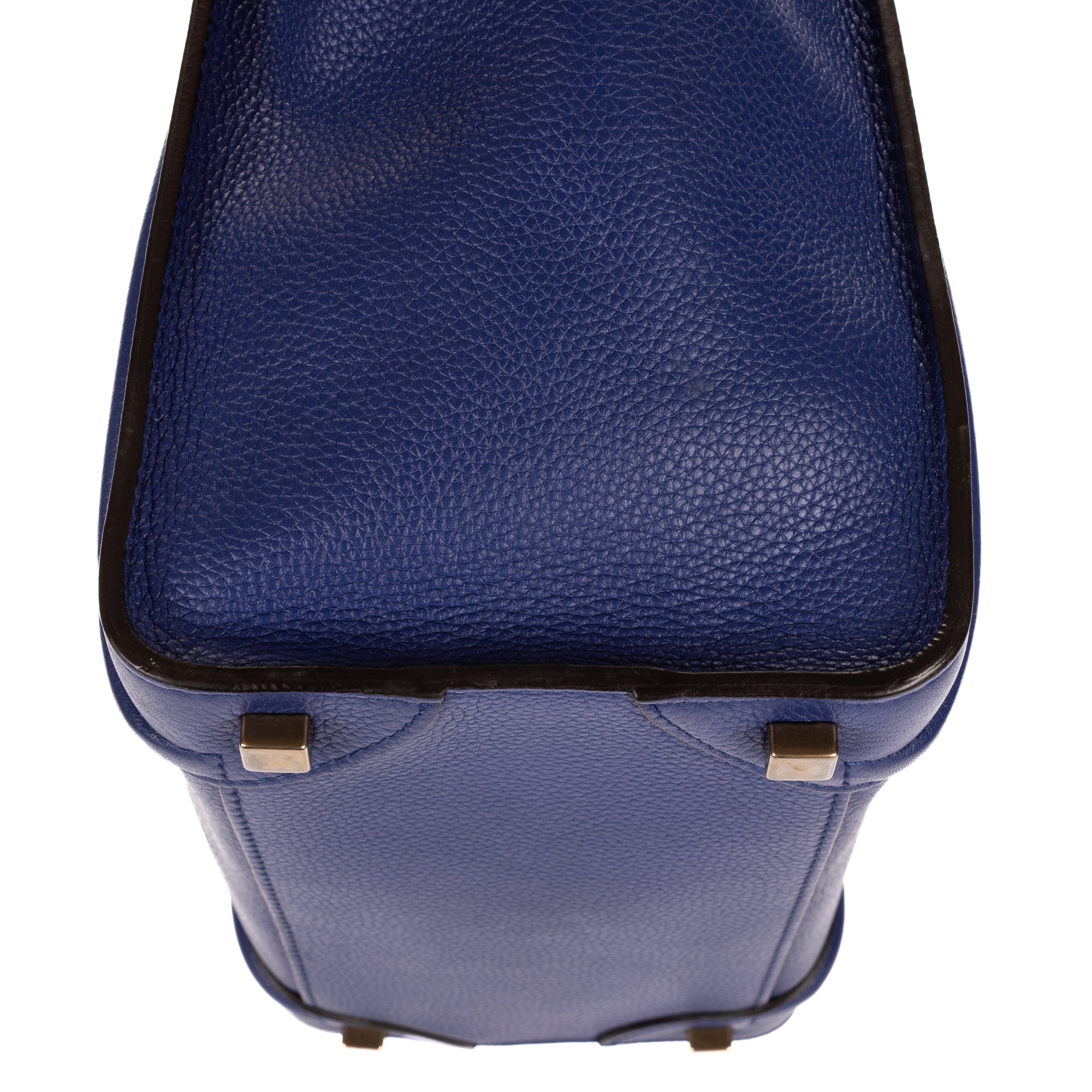 Handbag Micro Luggage Navy Grained Calfskin Leather