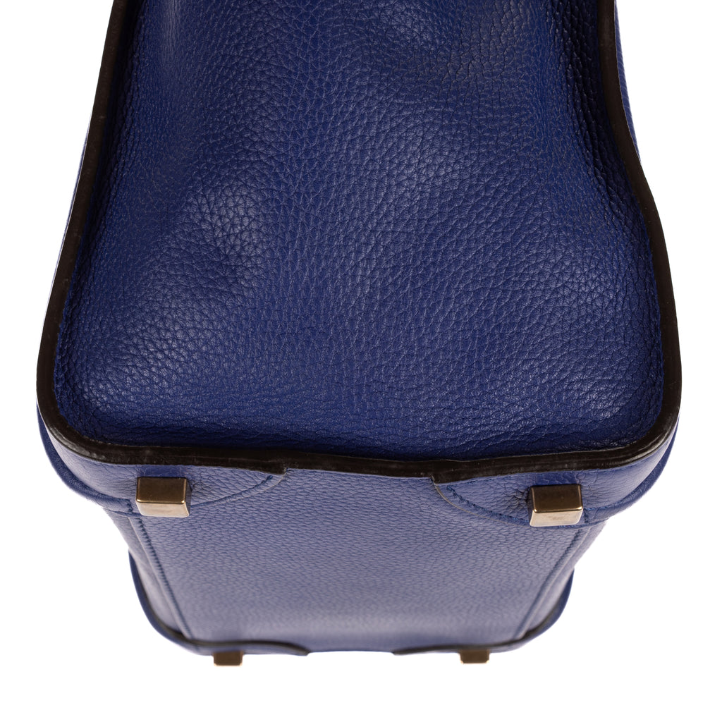Handbag Micro Luggage Navy Grained Calfskin Leather