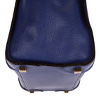 Handbag Micro Luggage Navy Grained Calfskin Leather