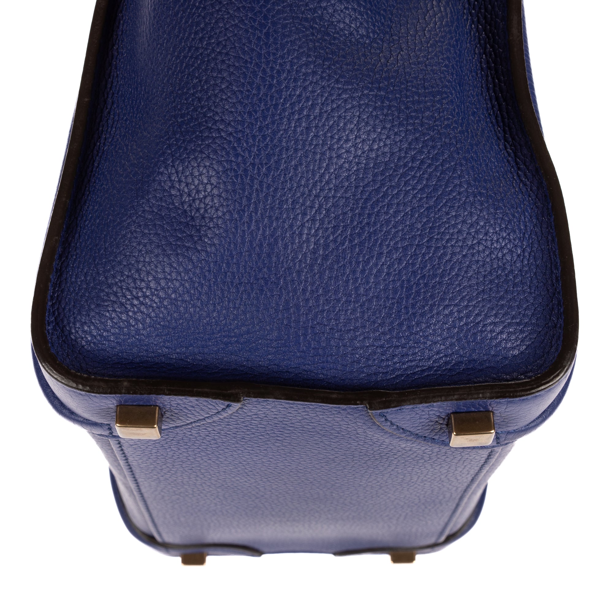 Handbag Micro Luggage Navy Grained Calfskin Leather
