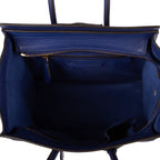 Handbag Micro Luggage Navy Grained Calfskin Leather