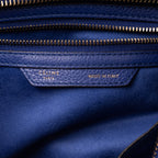 Handbag Micro Luggage Navy Grained Calfskin Leather