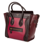 Handbag Micro Tricolor Luggage Dark Brown Grained Calfskin Leather