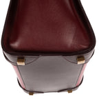 Handbag Micro Tricolor Luggage Dark Brown Grained Calfskin Leather
