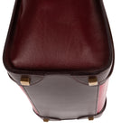Handbag Micro Tricolor Luggage Dark Brown Grained Calfskin Leather