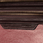 Handbag Micro Tricolor Luggage Dark Brown Grained Calfskin Leather