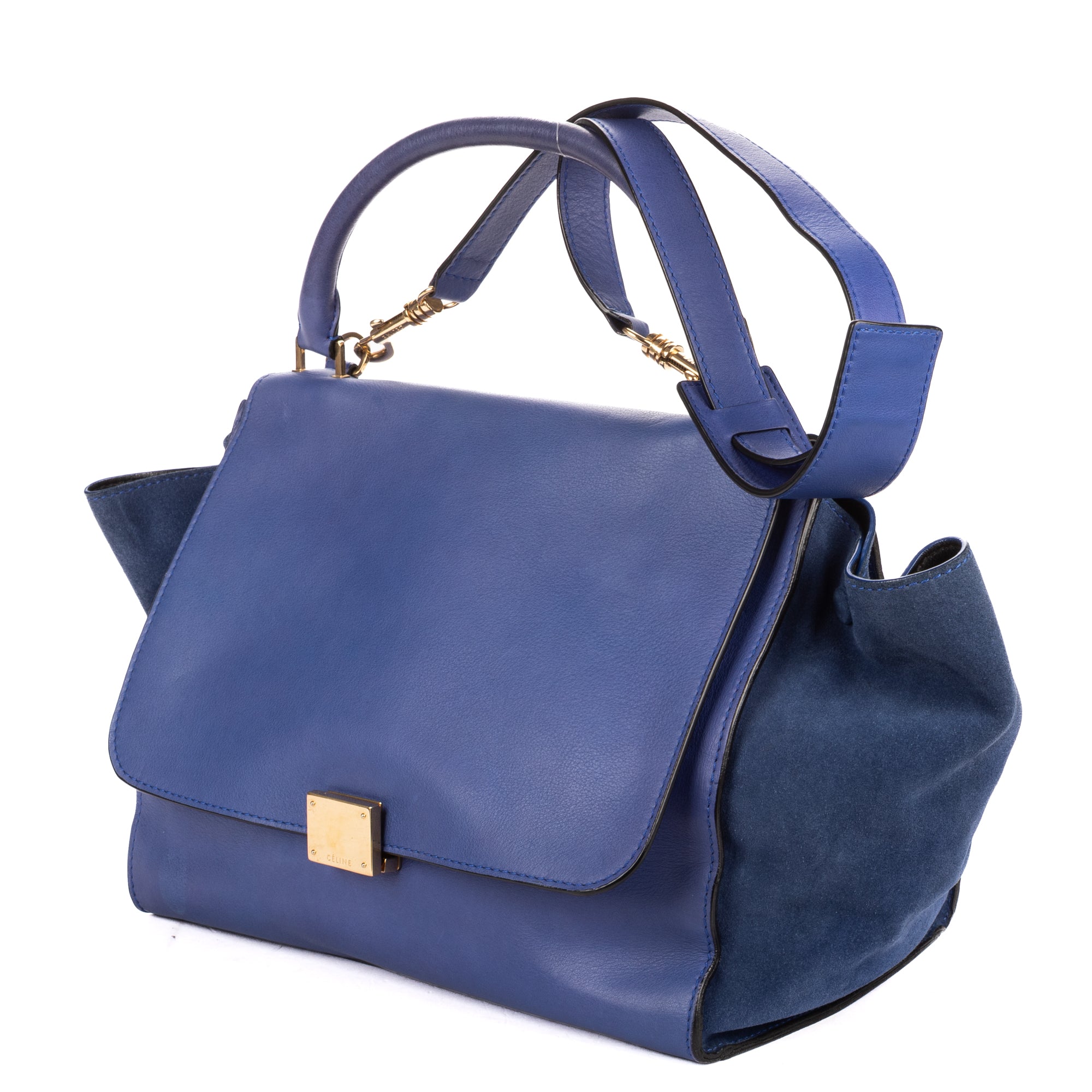Shoulder Bag Medium Trapeze Medium Blue Calfskin Leather