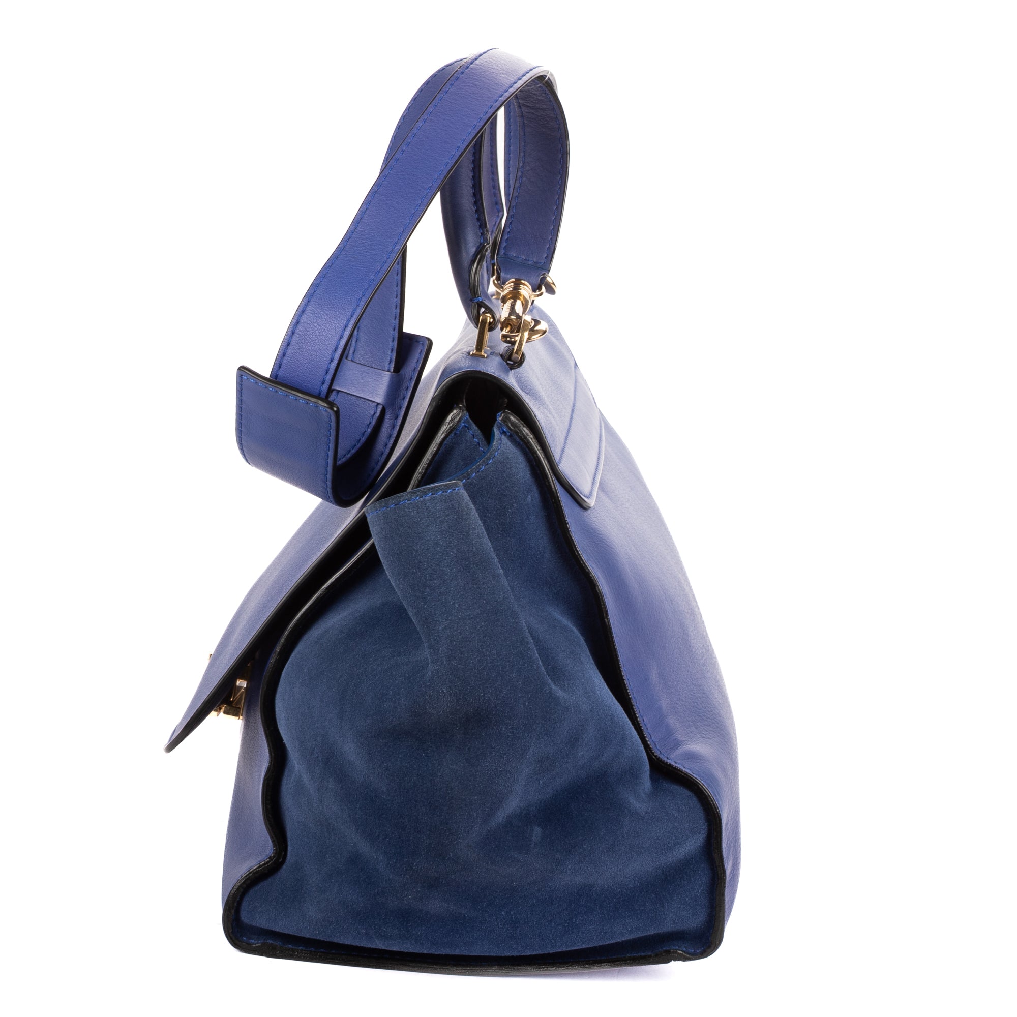 Shoulder Bag Medium Trapeze Medium Blue Calfskin Leather