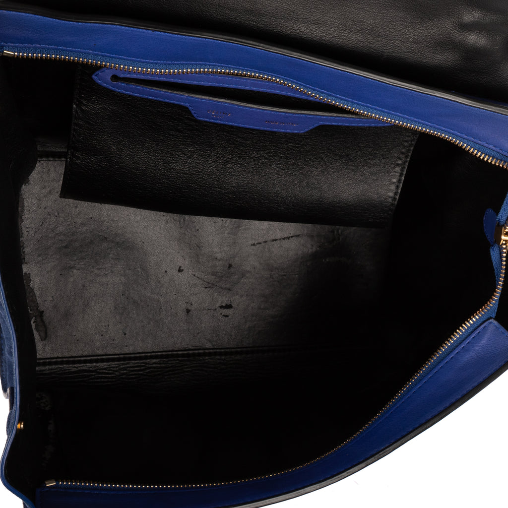 Shoulder Bag Medium Trapeze Medium Blue Calfskin Leather