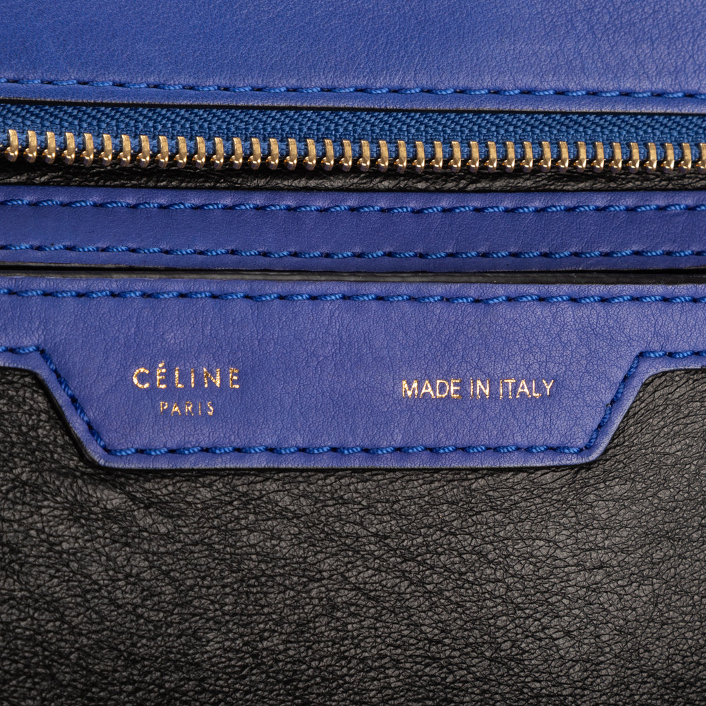 Shoulder Bag Medium Trapeze Medium Blue Calfskin Leather