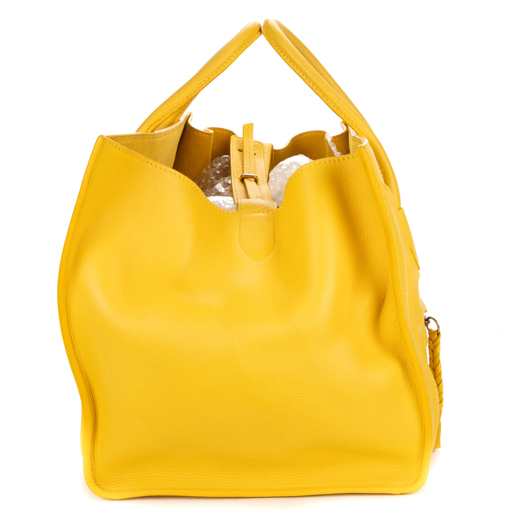Shoulder Bag Large Phantom Luggage Large Yellow Grained Calfskin Leather