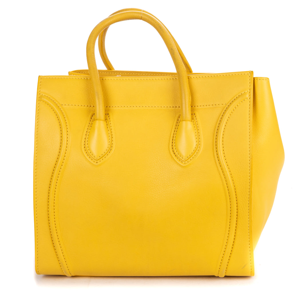 Shoulder Bag Large Phantom Luggage Large Yellow Grained Calfskin Leather