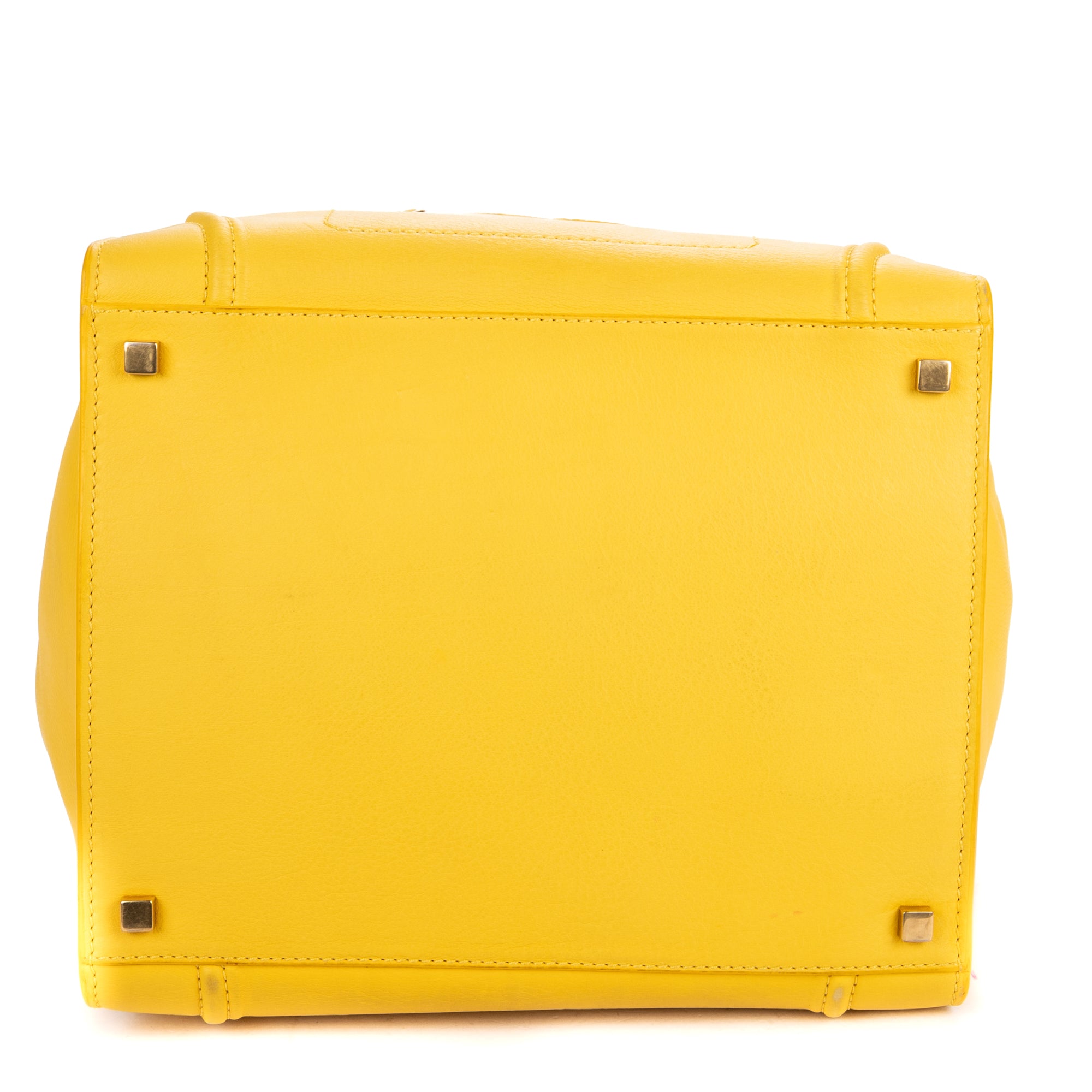 Shoulder Bag Large Phantom Luggage Large Yellow Grained Calfskin Leather