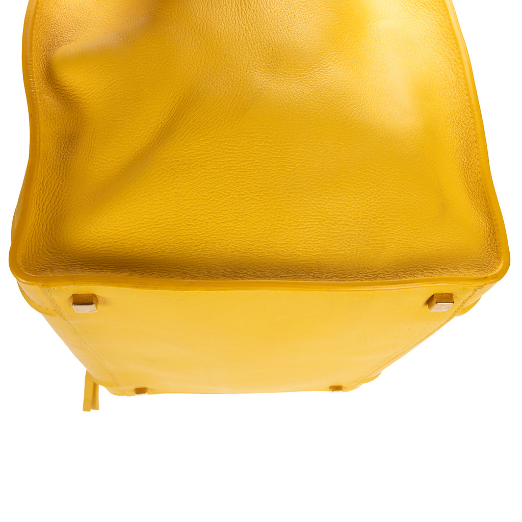 Shoulder Bag Large Phantom Luggage Large Yellow Grained Calfskin Leather