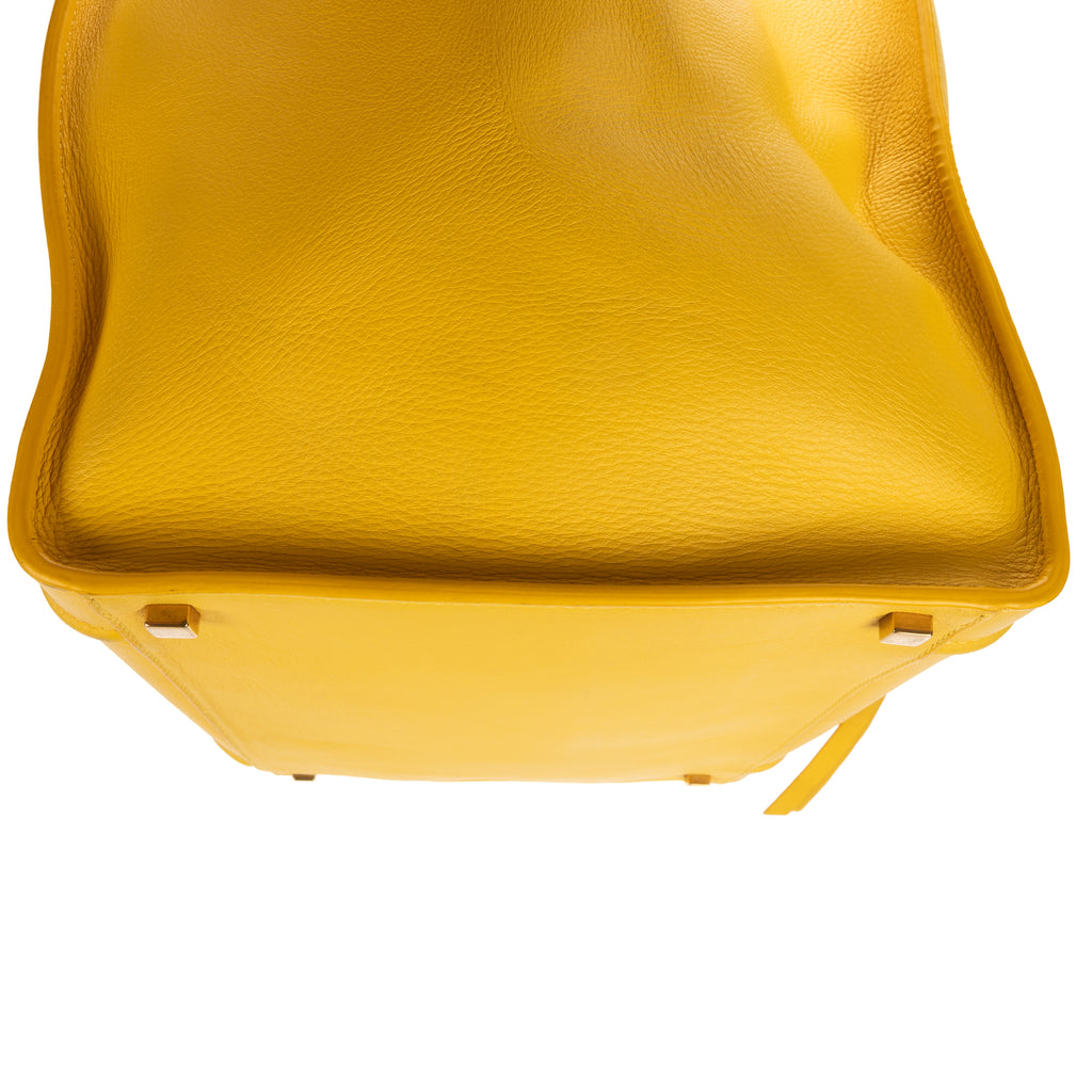 Shoulder Bag Large Phantom Luggage Large Yellow Grained Calfskin Leather