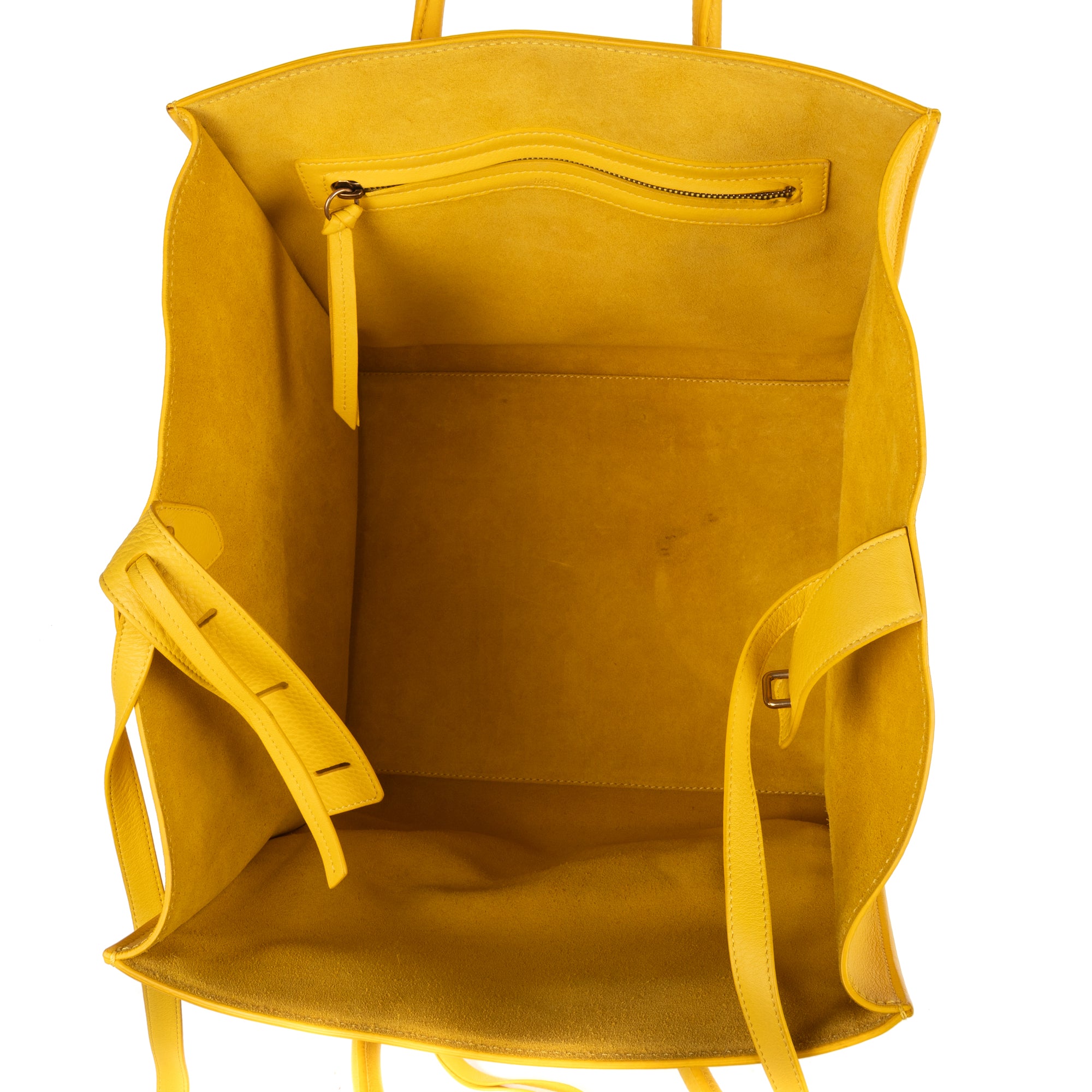 Shoulder Bag Large Phantom Luggage Large Yellow Grained Calfskin Leather
