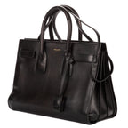Shoulder Bag Sac de Jour Black Calfskin Leather