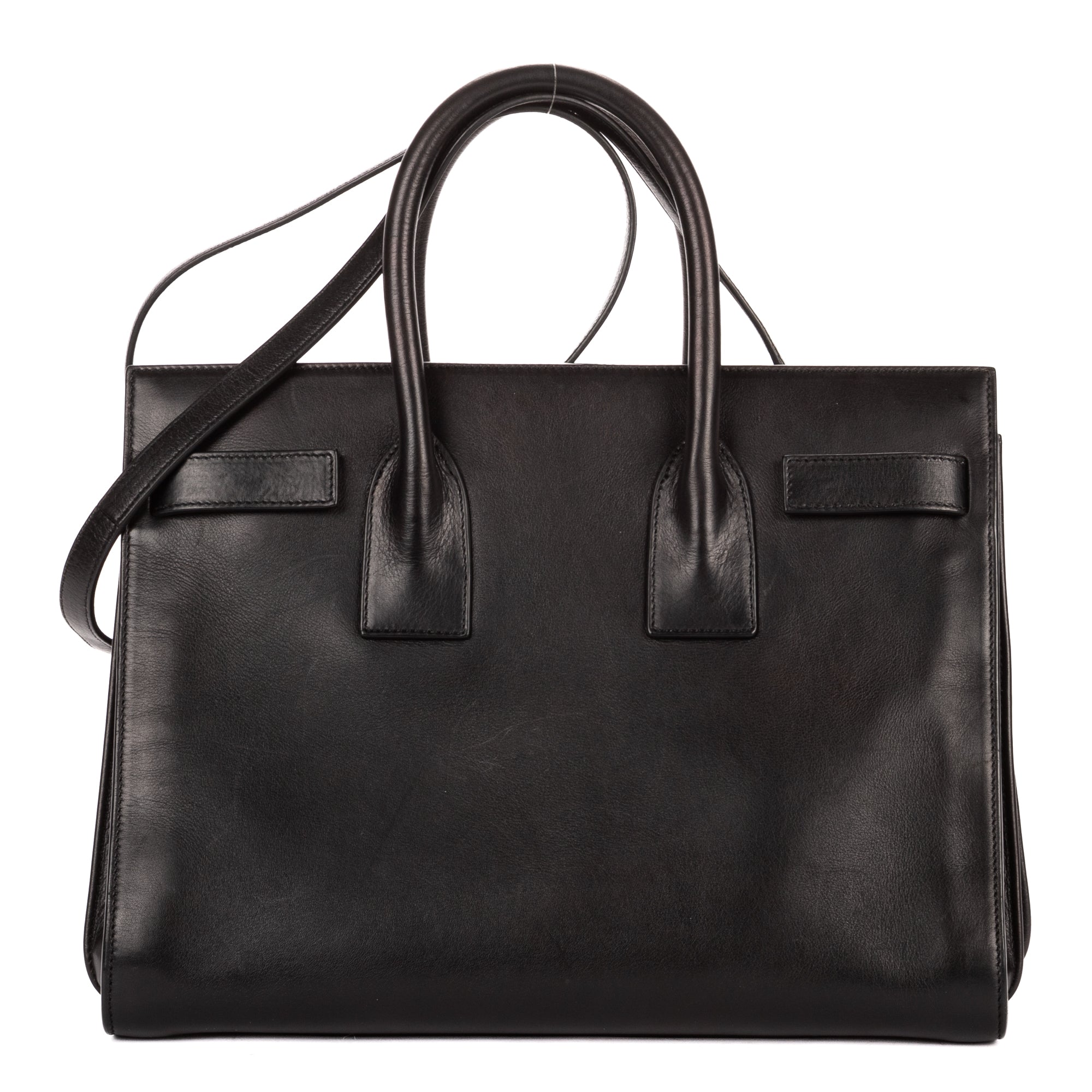 Shoulder Bag Sac de Jour Black Calfskin Leather