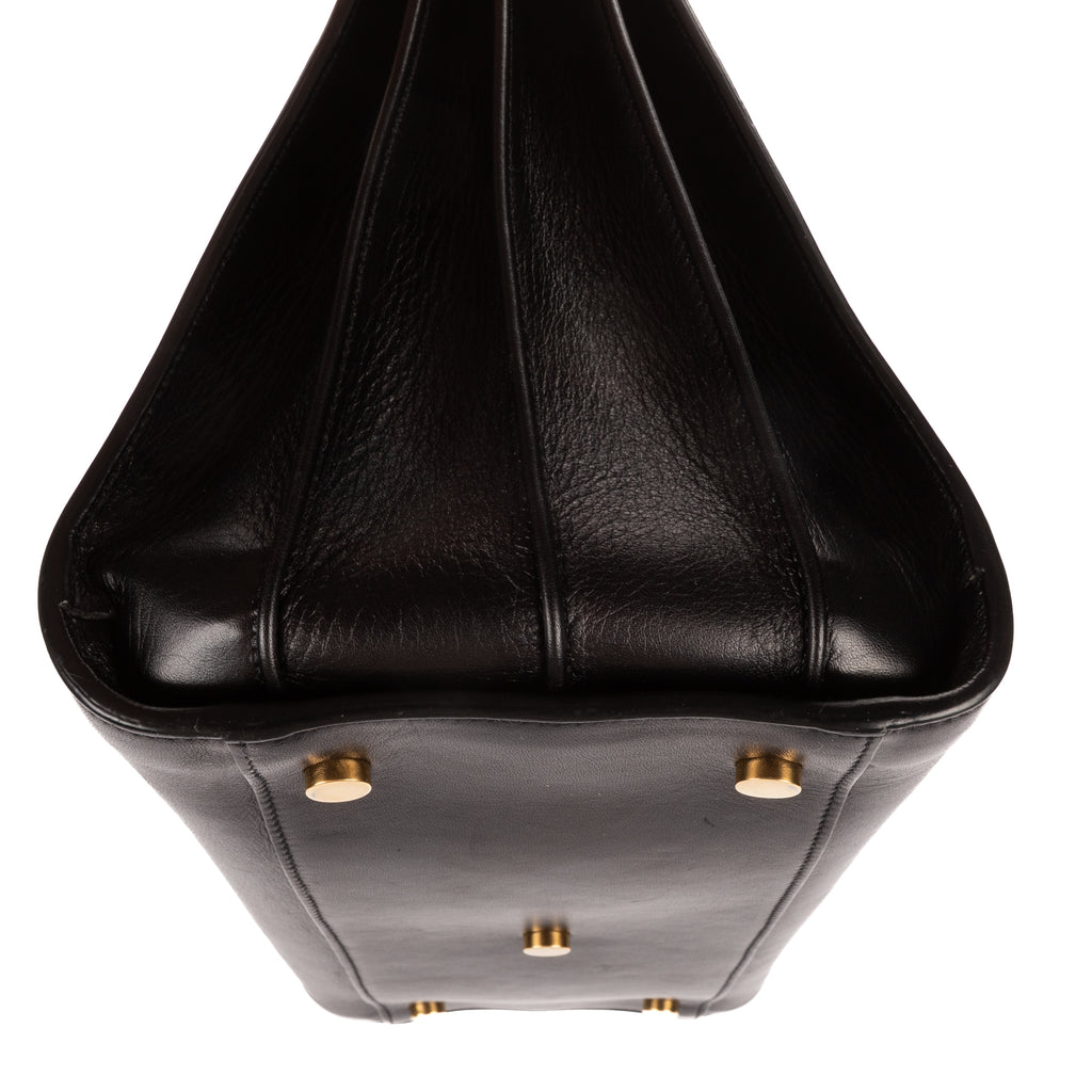 Shoulder Bag Sac de Jour Black Calfskin Leather